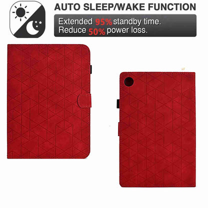 For Samsung Galaxy Tab A11+ / A9+ Rhombus TPU Smart Leather Tablet Case(Red) by buy2fix