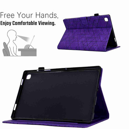 For Samsung Galaxy Tab S6 Lite P610 Rhombus TPU Smart Leather Tablet Case(Purple) by buy2fix