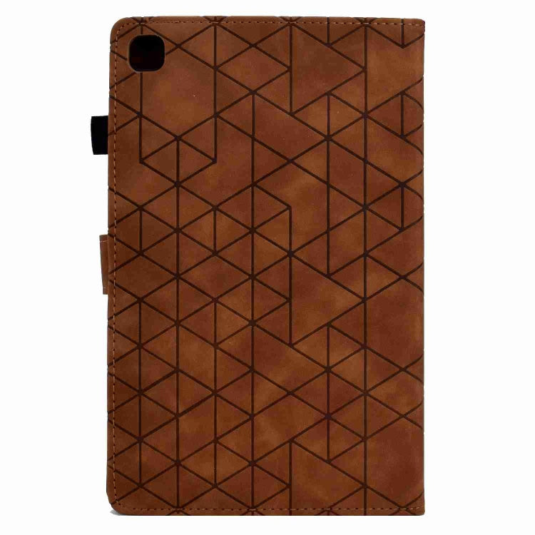 For Samsung Galaxy Tab S6 Lite P610 Rhombus TPU Smart Leather Tablet Case(Brown) by buy2fix
