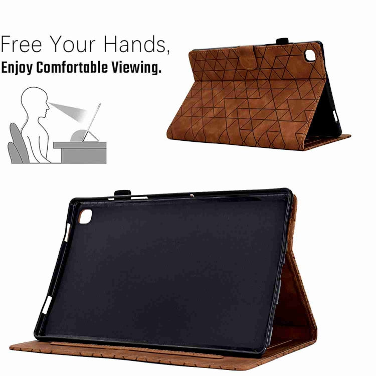 For Samsung Galaxy Tab S6 Lite P610 Rhombus TPU Smart Leather Tablet Case(Brown) by buy2fix
