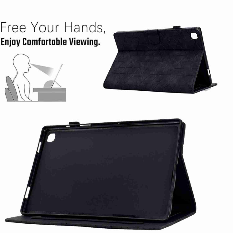 For Samsung Galaxy Tab S6 Lite P610 Rhombus TPU Smart Leather Tablet Case(Black) by buy2fix