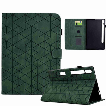 For Samsung Galaxy Tab S7 / S8 Rhombus TPU Smart Leather Tablet Case(Green) by buy2fix