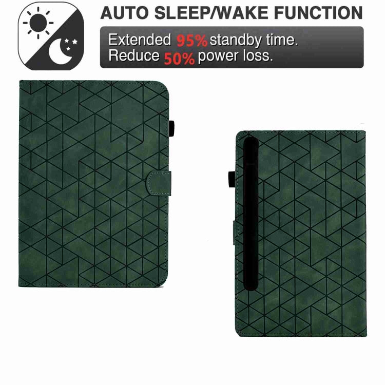 For Samsung Galaxy Tab S7 / S8 Rhombus TPU Smart Leather Tablet Case(Green) by buy2fix