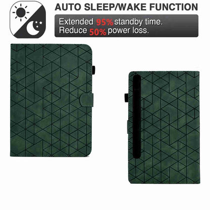 For Samsung Galaxy Tab S7 / S8 Rhombus TPU Smart Leather Tablet Case(Green) by buy2fix