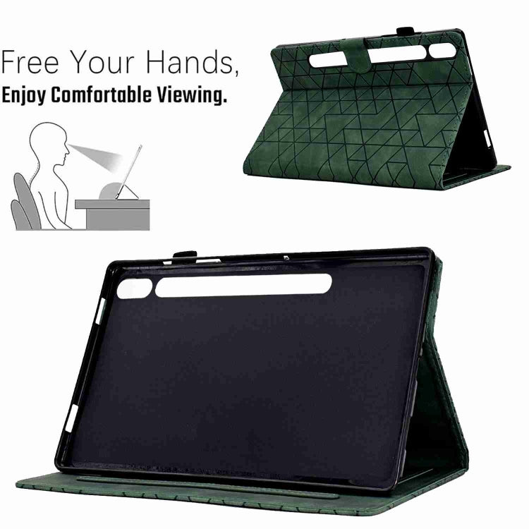 For Samsung Galaxy Tab S7 / S8 Rhombus TPU Smart Leather Tablet Case(Green) by buy2fix