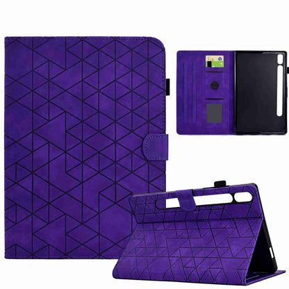 For Samsung Galaxy Tab S7 / S8 Rhombus TPU Smart Leather Tablet Case(Purple) by buy2fix