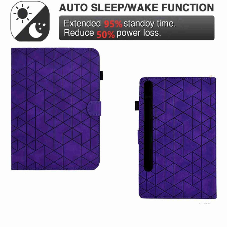 For Samsung Galaxy Tab S7 / S8 Rhombus TPU Smart Leather Tablet Case(Purple) by buy2fix
