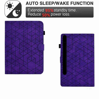For Samsung Galaxy Tab S7 / S8 Rhombus TPU Smart Leather Tablet Case(Purple) by buy2fix