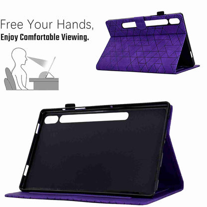 For Samsung Galaxy Tab S7 / S8 Rhombus TPU Smart Leather Tablet Case(Purple) by buy2fix