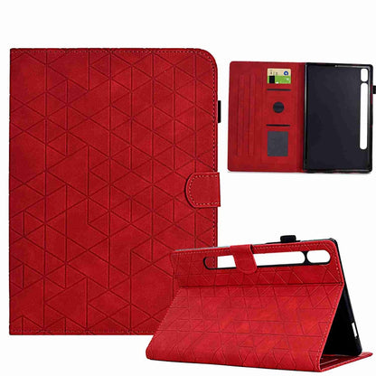 For Samsung Galaxy Tab S7 / S8 Rhombus TPU Smart Leather Tablet Case(Red) by buy2fix