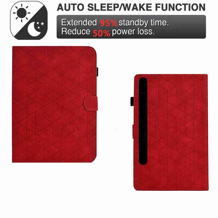 For Samsung Galaxy Tab S7 / S8 Rhombus TPU Smart Leather Tablet Case(Red) by buy2fix