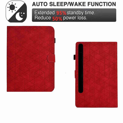 For Samsung Galaxy Tab S7 / S8 Rhombus TPU Smart Leather Tablet Case(Red) by buy2fix