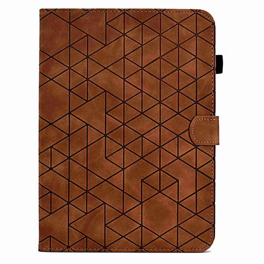For Samsung Galaxy Tab S7 / S8 Rhombus TPU Smart Leather Tablet Case(Brown) - Galaxy Tab S8 Cases by buy2fix | Online Shopping UK | buy2fix