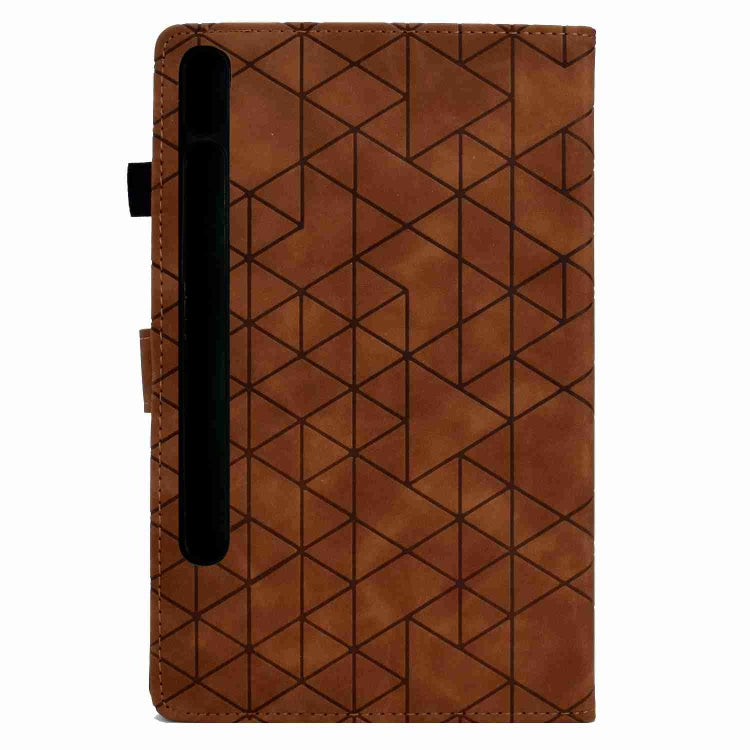 For Samsung Galaxy Tab S7 / S8 Rhombus TPU Smart Leather Tablet Case(Brown) by buy2fix