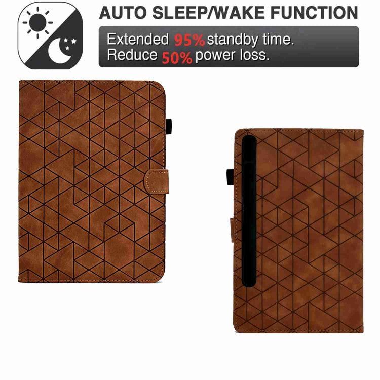 For Samsung Galaxy Tab S7 / S8 Rhombus TPU Smart Leather Tablet Case(Brown) by buy2fix