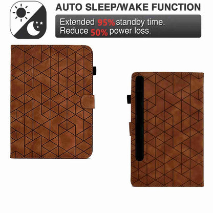For Samsung Galaxy Tab S7 / S8 Rhombus TPU Smart Leather Tablet Case(Brown) by buy2fix