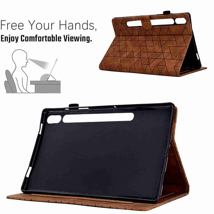 For Samsung Galaxy Tab S7 / S8 Rhombus TPU Smart Leather Tablet Case(Brown) by buy2fix