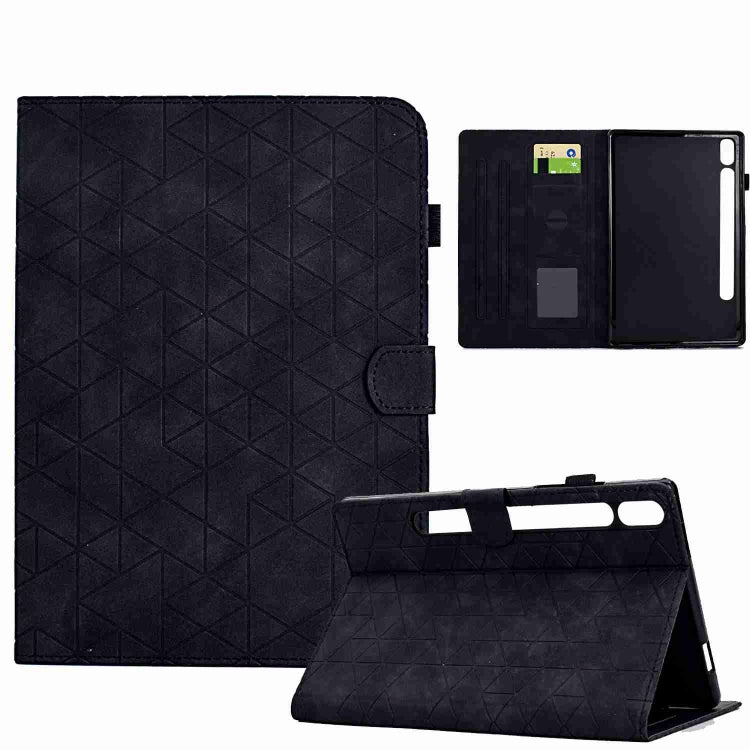 For Samsung Galaxy Tab S7 / S8 Rhombus TPU Smart Leather Tablet Case(Black) by buy2fix