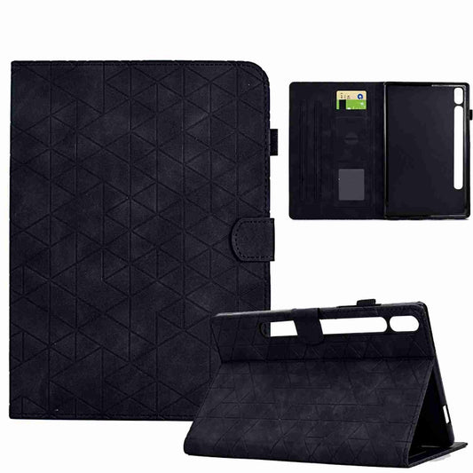 For Samsung Galaxy Tab S7 / S8 Rhombus TPU Smart Leather Tablet Case(Black) by buy2fix