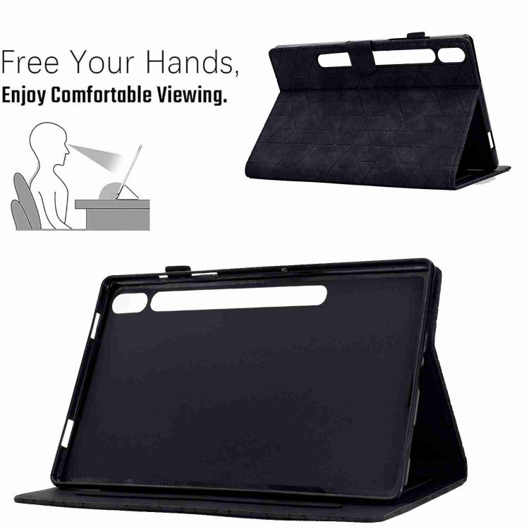 For Samsung Galaxy Tab S7 / S8 Rhombus TPU Smart Leather Tablet Case(Black) by buy2fix
