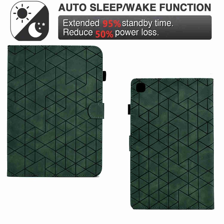 For Samsung Galaxy Tab A7 10.4 2020 T500 Rhombus TPU Smart Leather Tablet Case(Green) by buy2fix