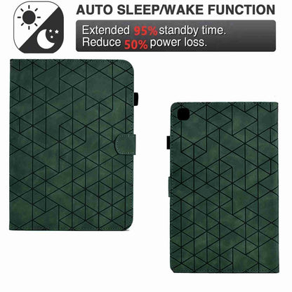 For Samsung Galaxy Tab A7 10.4 2020 T500 Rhombus TPU Smart Leather Tablet Case(Green) by buy2fix