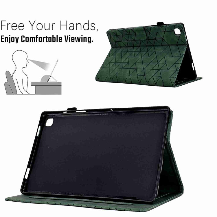 For Samsung Galaxy Tab A7 10.4 2020 T500 Rhombus TPU Smart Leather Tablet Case(Green) by buy2fix