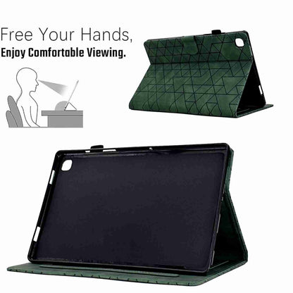 For Samsung Galaxy Tab A7 10.4 2020 T500 Rhombus TPU Smart Leather Tablet Case(Green) by buy2fix