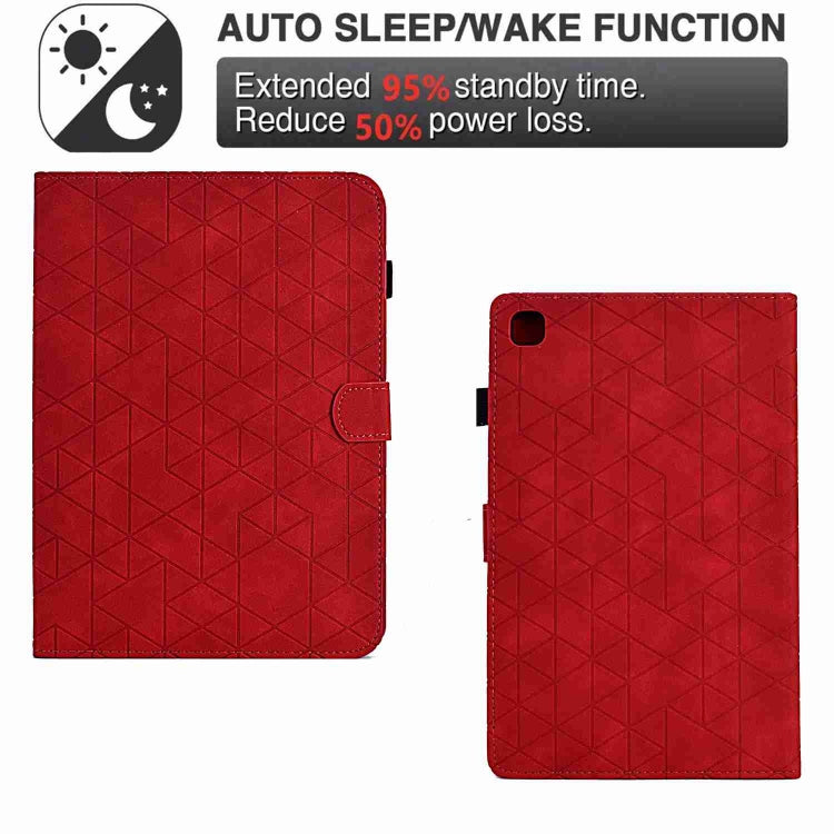 For Samsung Galaxy Tab A7 10.4 2020 T500 Rhombus TPU Smart Leather Tablet Case(Red) by buy2fix