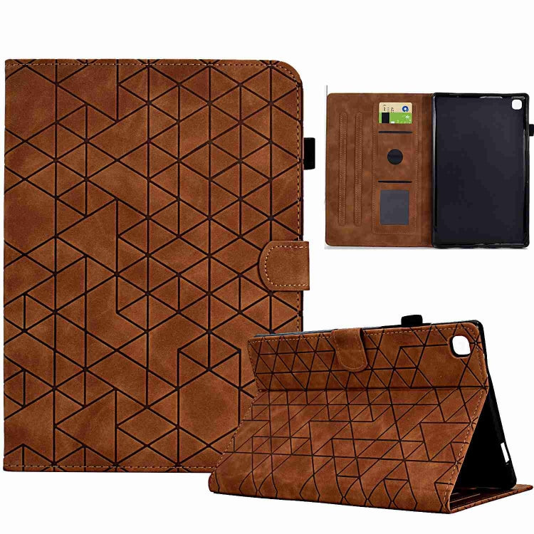 For Samsung Galaxy Tab A7 10.4 2020 T500 Rhombus TPU Smart Leather Tablet Case(Brown) by buy2fix