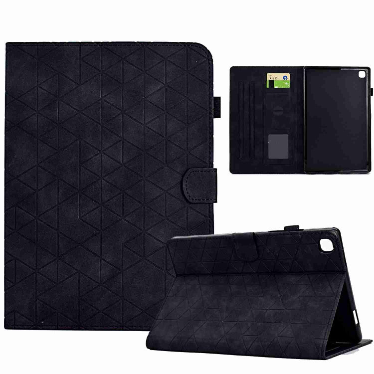 For Samsung Galaxy Tab A7 10.4 2020 T500 Rhombus TPU Smart Leather Tablet Case(Black) by buy2fix
