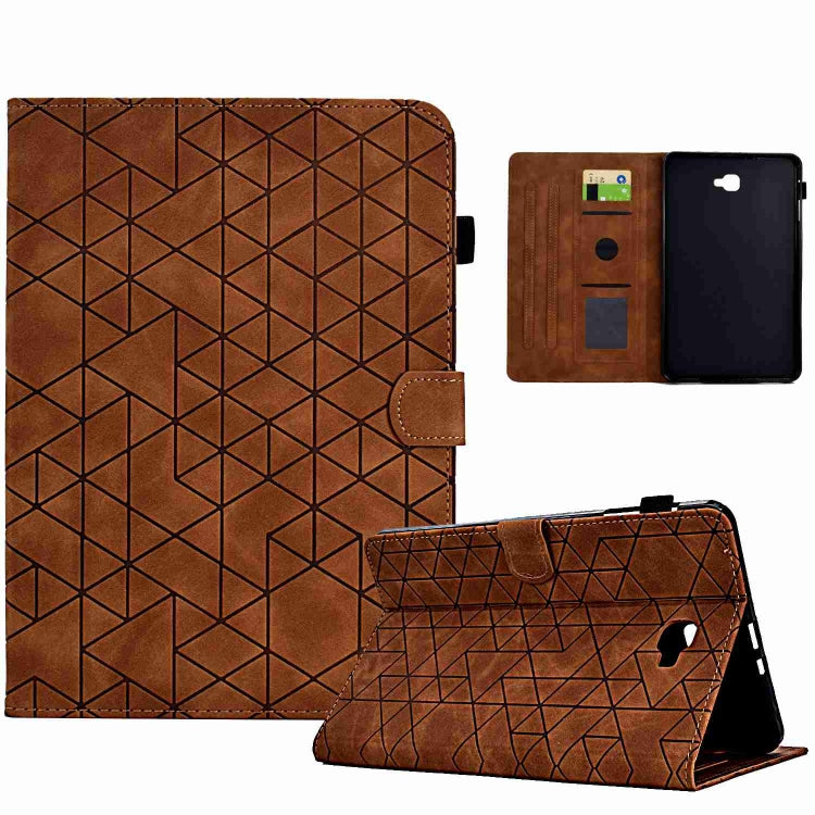 For Samsung Galaxy Tab A 10.1 T580 Rhombus TPU Smart Leather Tablet Case(Green) by buy2fix
