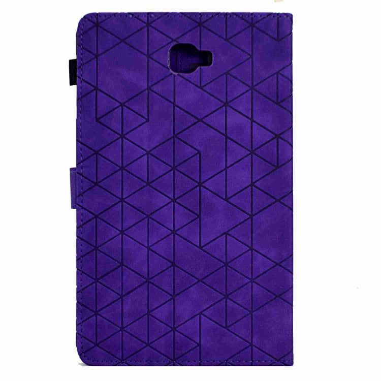 For Samsung Galaxy Tab A 10.1 T580 Rhombus TPU Smart Leather Tablet Case(Purple) by buy2fix