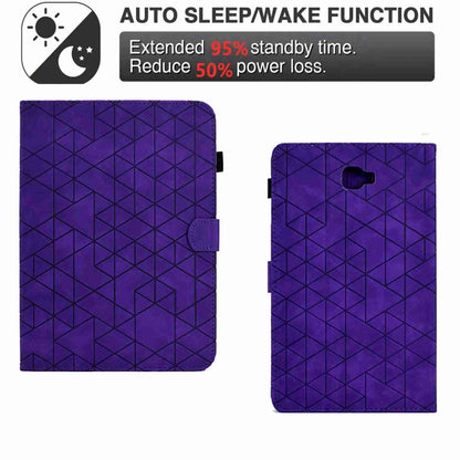 For Samsung Galaxy Tab A 10.1 T580 Rhombus TPU Smart Leather Tablet Case(Purple) by buy2fix