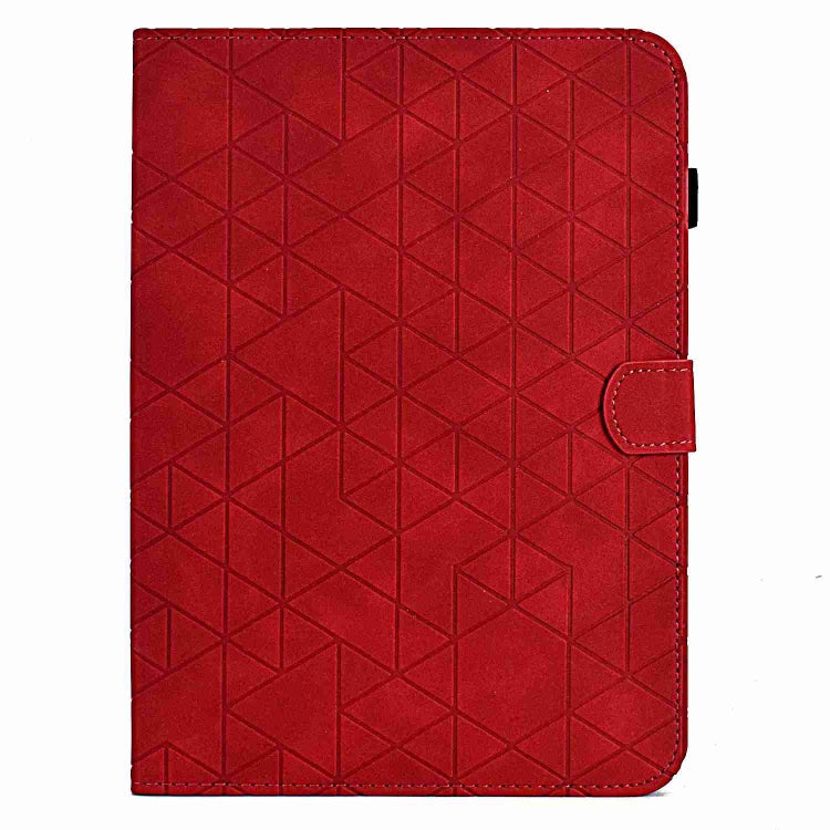 For Samsung Galaxy Tab A 10.1 T580 Rhombus TPU Smart Leather Tablet Case(Red) by buy2fix