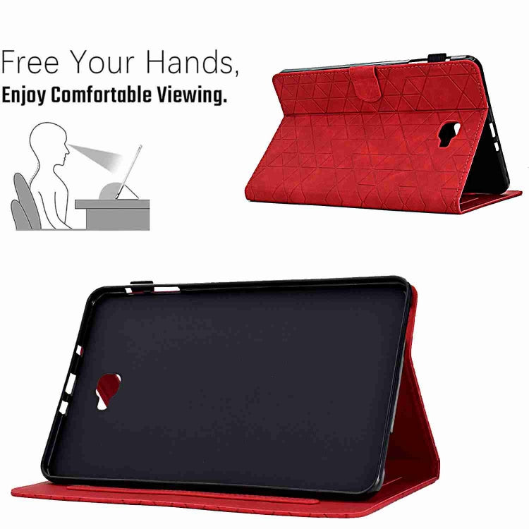 For Samsung Galaxy Tab A 10.1 T580 Rhombus TPU Smart Leather Tablet Case(Red) by buy2fix
