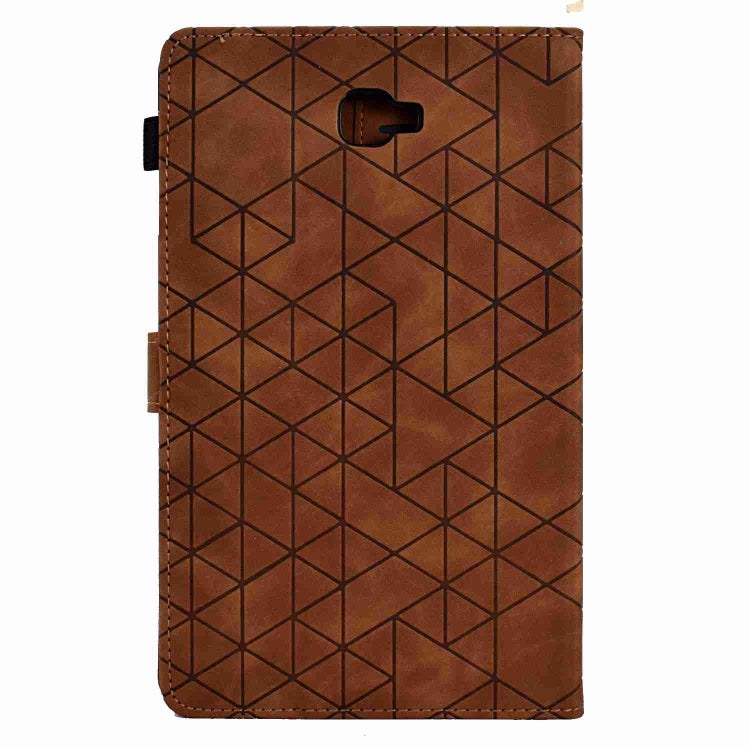 For Samsung Galaxy Tab A 10.1 T580 Rhombus TPU Smart Leather Tablet Case(Brown) by buy2fix