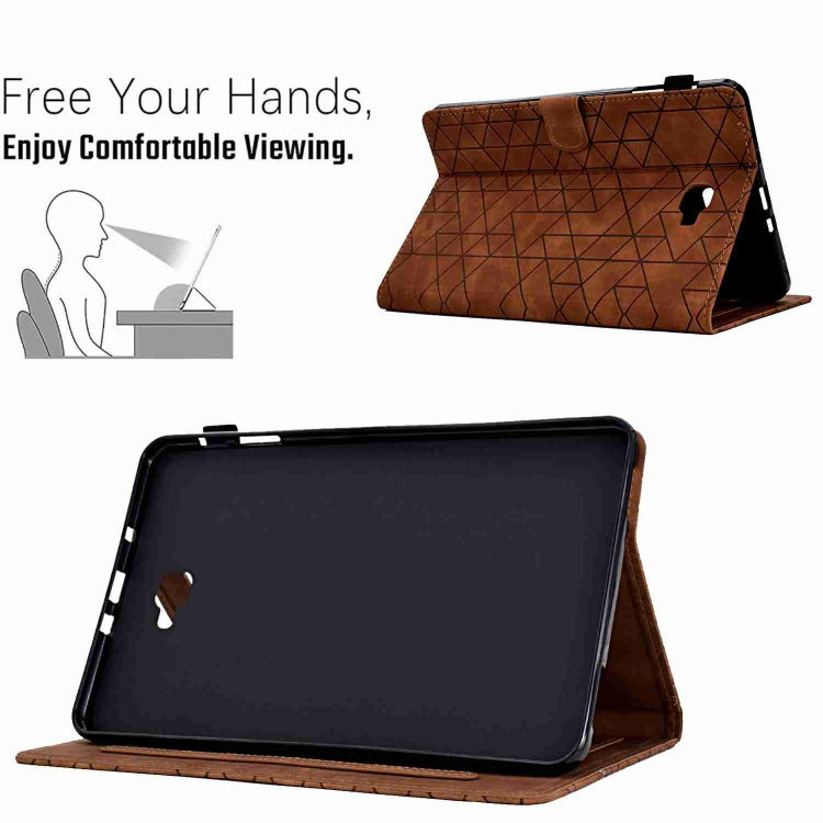 For Samsung Galaxy Tab A 10.1 T580 Rhombus TPU Smart Leather Tablet Case(Brown) by buy2fix