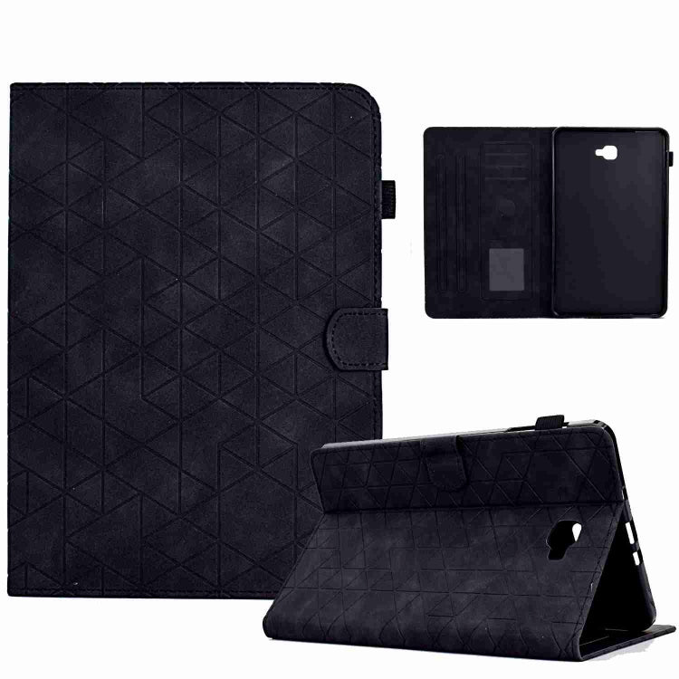 For Samsung Galaxy Tab A 10.1 T580 Rhombus TPU Smart Leather Tablet Case(Black) by buy2fix