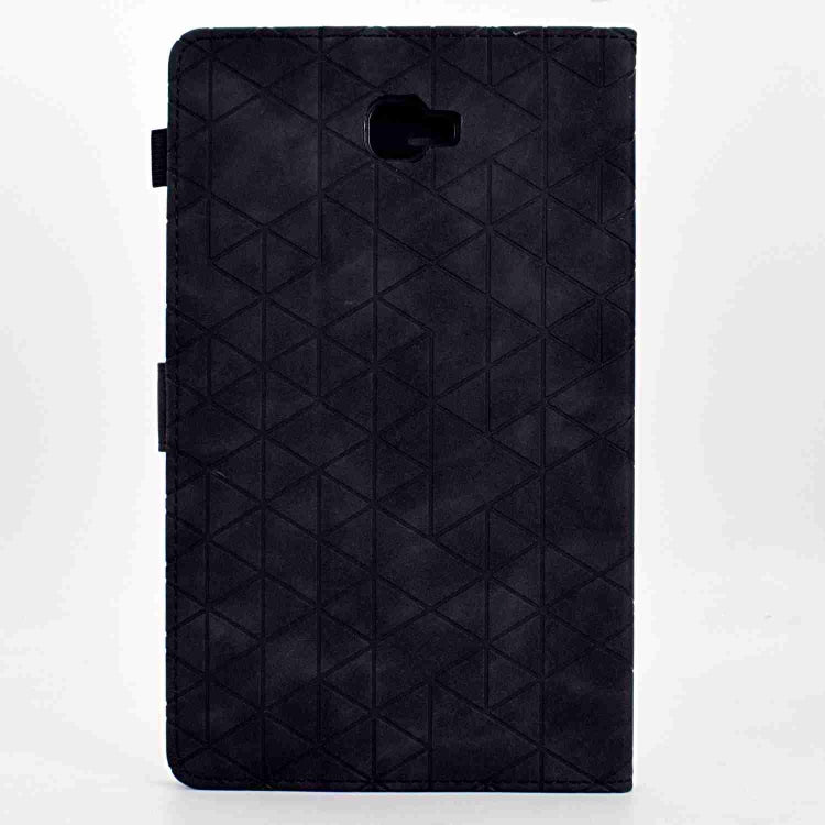 For Samsung Galaxy Tab A 10.1 T580 Rhombus TPU Smart Leather Tablet Case(Black) by buy2fix
