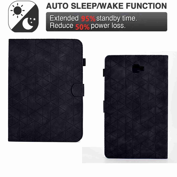 For Samsung Galaxy Tab A 10.1 T580 Rhombus TPU Smart Leather Tablet Case(Black) by buy2fix