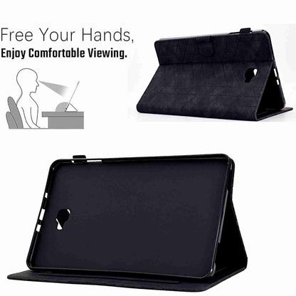 For Samsung Galaxy Tab A 10.1 T580 Rhombus TPU Smart Leather Tablet Case(Black) by buy2fix