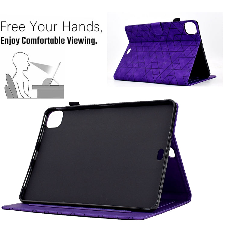 For iPad Pro 11 2024 Rhombus TPU Smart Leather Tablet Case(Purple) - iPad Pro 11 2024 Cases by buy2fix | Online Shopping UK | buy2fix