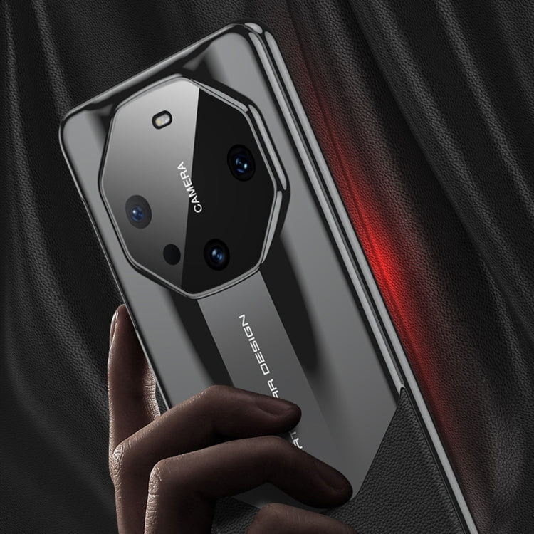 For Huawei Mate 60 GKK Leather Supercar Shockproof Phone Case(Black) by GKK