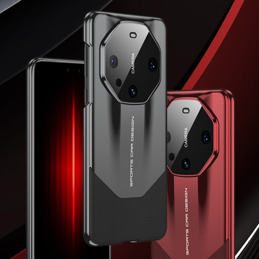 For Huawei Mate 60 Pro GKK Leather Supercar Shockproof Phone Case(Black) by GKK