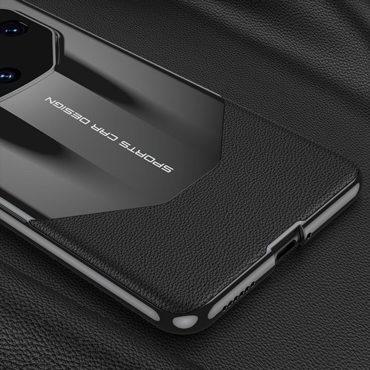 For Huawei Mate 60 Pro GKK Leather Supercar Shockproof Phone Case(Black) by GKK