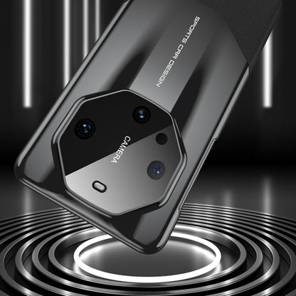 For Huawei Mate 60 Pro GKK Leather Supercar Shockproof Phone Case(Black) by GKK