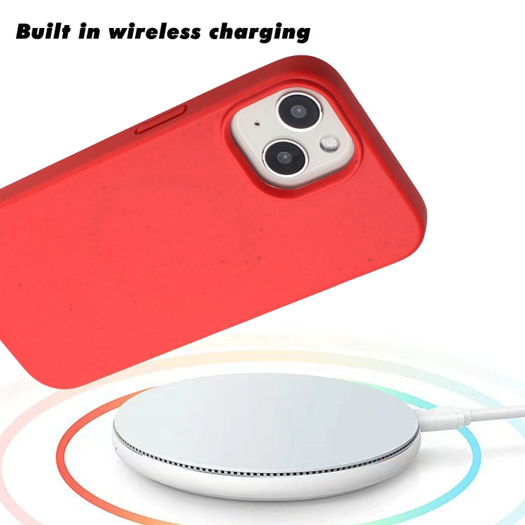 For iPhone 15 Wheat MagSafe Magnetic Straw Material + TPU Phone Case(Red) - iPhone 15 Cases by buy2fix | Online Shopping UK | buy2fix