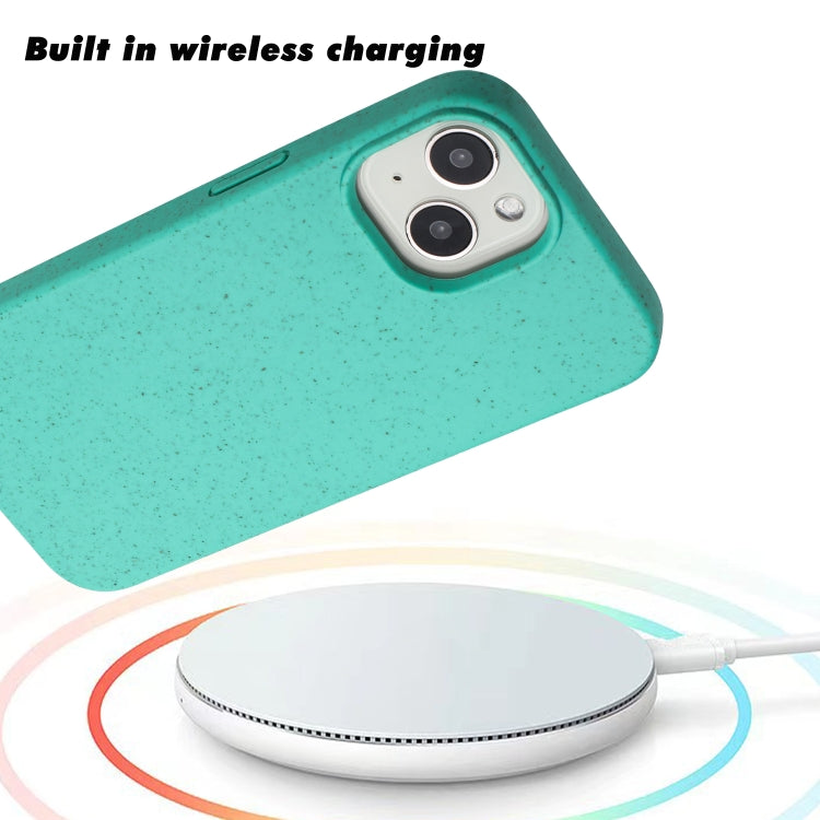 For iPhone 14 Plus Wheat MagSafe Magnetic Straw Material + TPU Phone Case(Green) - iPhone 14 Plus Cases by buy2fix | Online Shopping UK | buy2fix