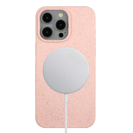 For iPhone 14 Pro Max Wheat MagSafe Magnetic Straw Material + TPU Phone Case(Pink) - iPhone 14 Pro Max Cases by buy2fix | Online Shopping UK | buy2fix